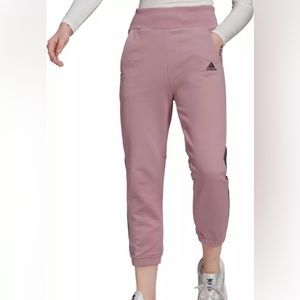 Adidas Women’s Tiro 7/8 High Waisted Tracksuit Pants, Mauve, Size Medium